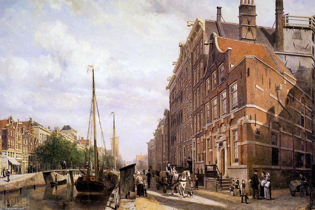 Voorburgwal In Amsterdam — Cornelis Springer