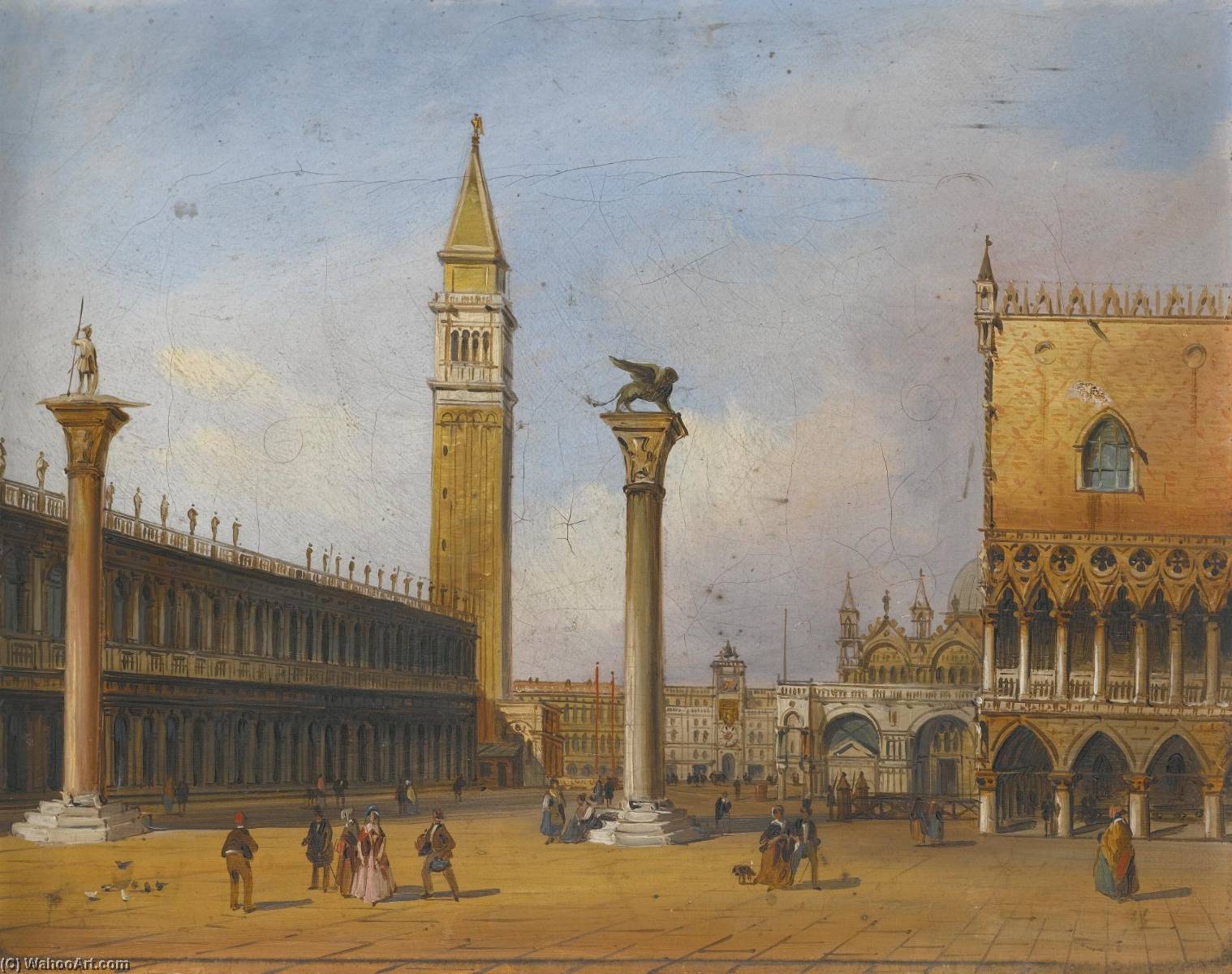 Venice, A View Of The Piazzetta From The Bacino Di San Marco Venice, A View Of The Doge's Palace And Piazzetta Looking West From The Riva Degli Schiavoni — Carlo Grubacs