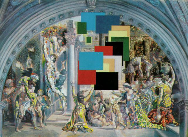 Athen Brennt! Die Schule Der Athens Und Das Feuer Im Borgo (stereoskopische Arbeit, Rechte Komponente), 1979-80 — Salvador Dalí