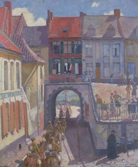 The Household Brigade Passing To The Ypres Salient, Cassel — Sir William Newenham Montague Orpen