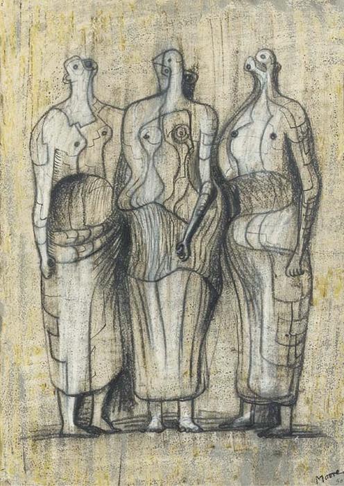 Three Standing Figures 1949 — Henry Moore