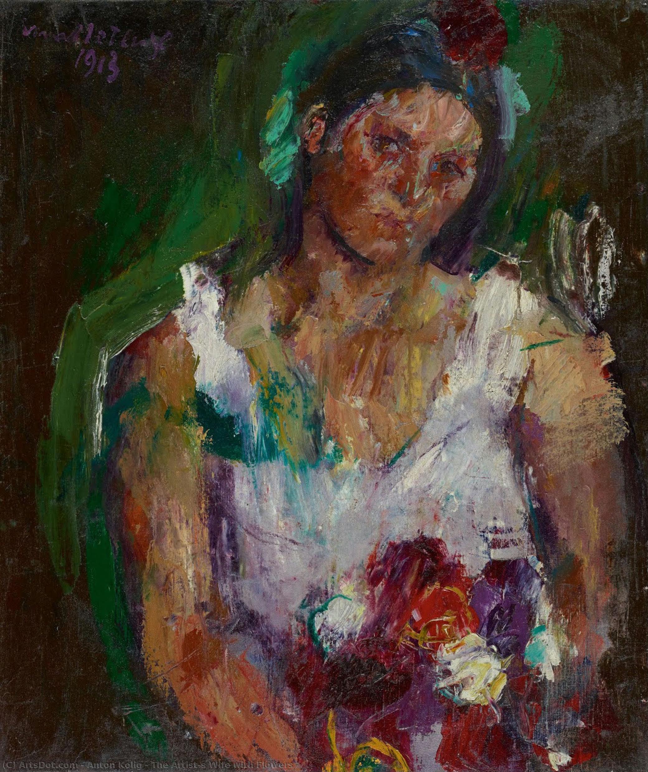 The Artist’s Wife With Flowers — Anton Kolig