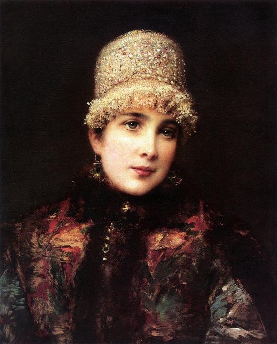 Russian Beauty In Kokoshnik — Konstantin Yegorovich Makovsky