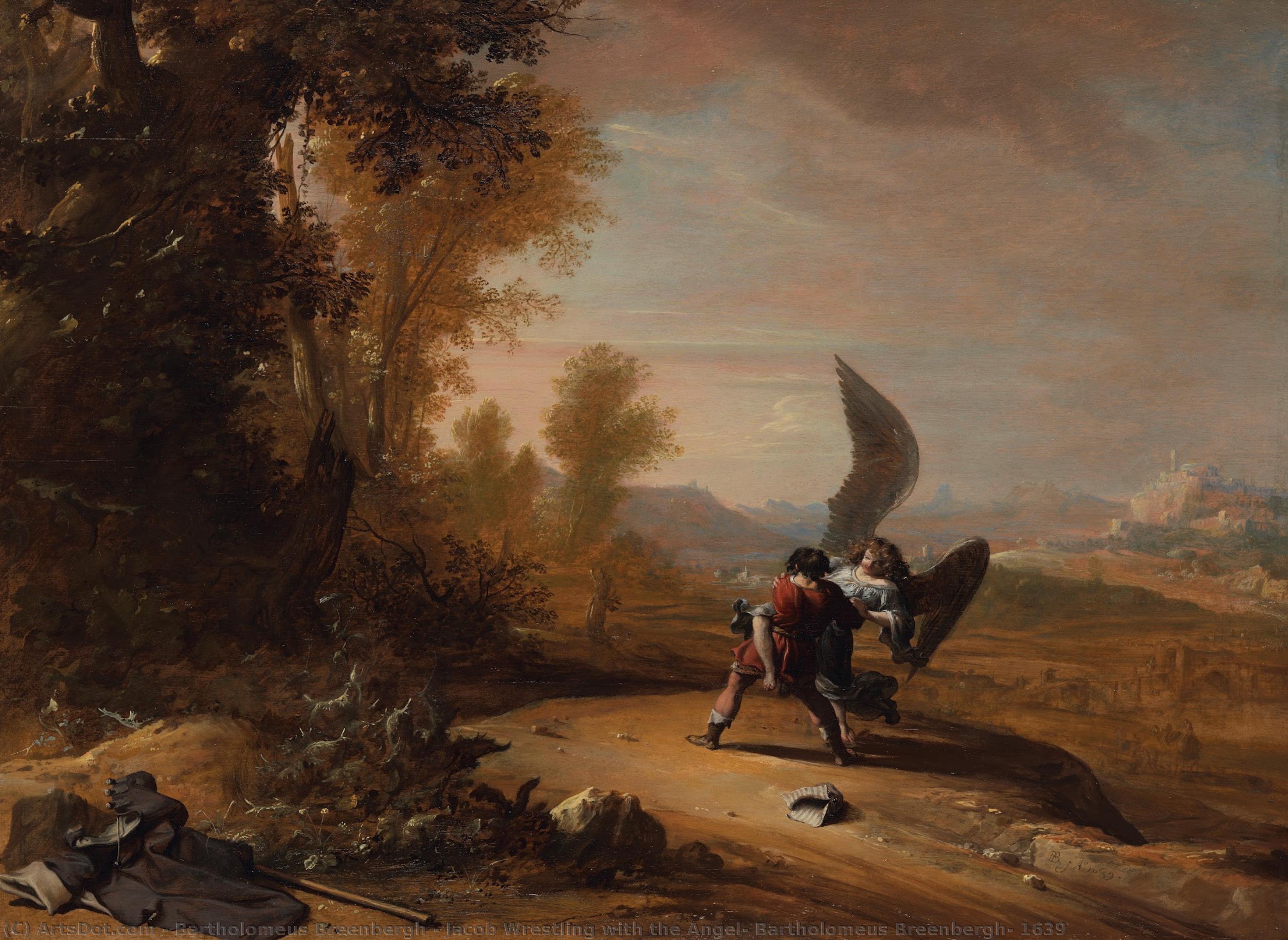 Jacob Wrestling With The Angel, Bartholomeus Breenbergh, 1639 — Bartholomeus Breenbergh