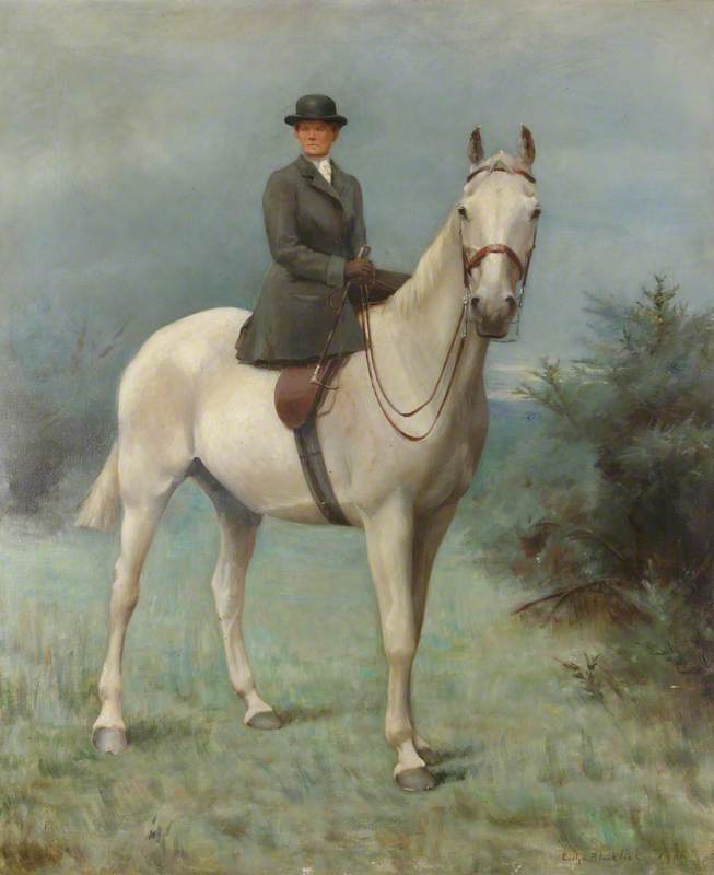 Alice Mary Darby (1852–1931), Mrs Francis Alexander Wolryche Whitmore, On Horseback — Evelyn Blacklock