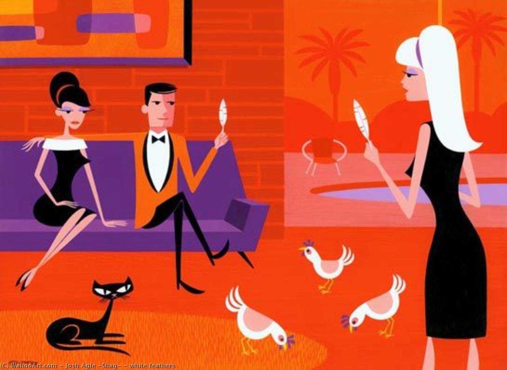 White Feathers — Josh Agle (shag)