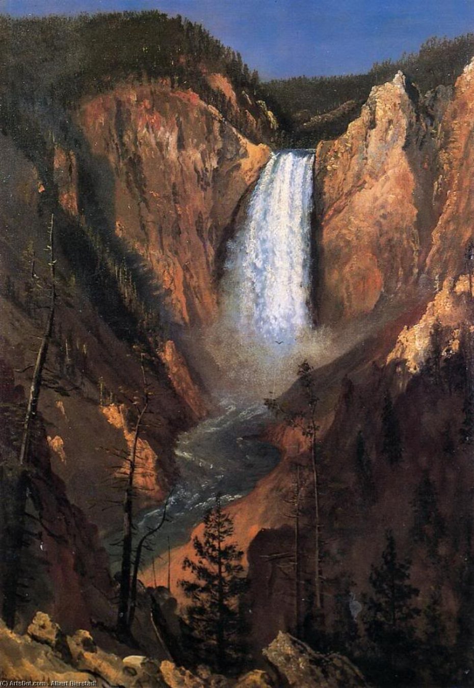 Lower Yellowstone Falls — Albert Bierstadt
