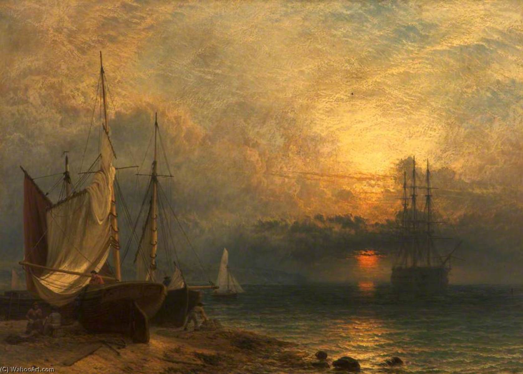 Waiting For The Tide, Sunset — Генри Томас Доусон
