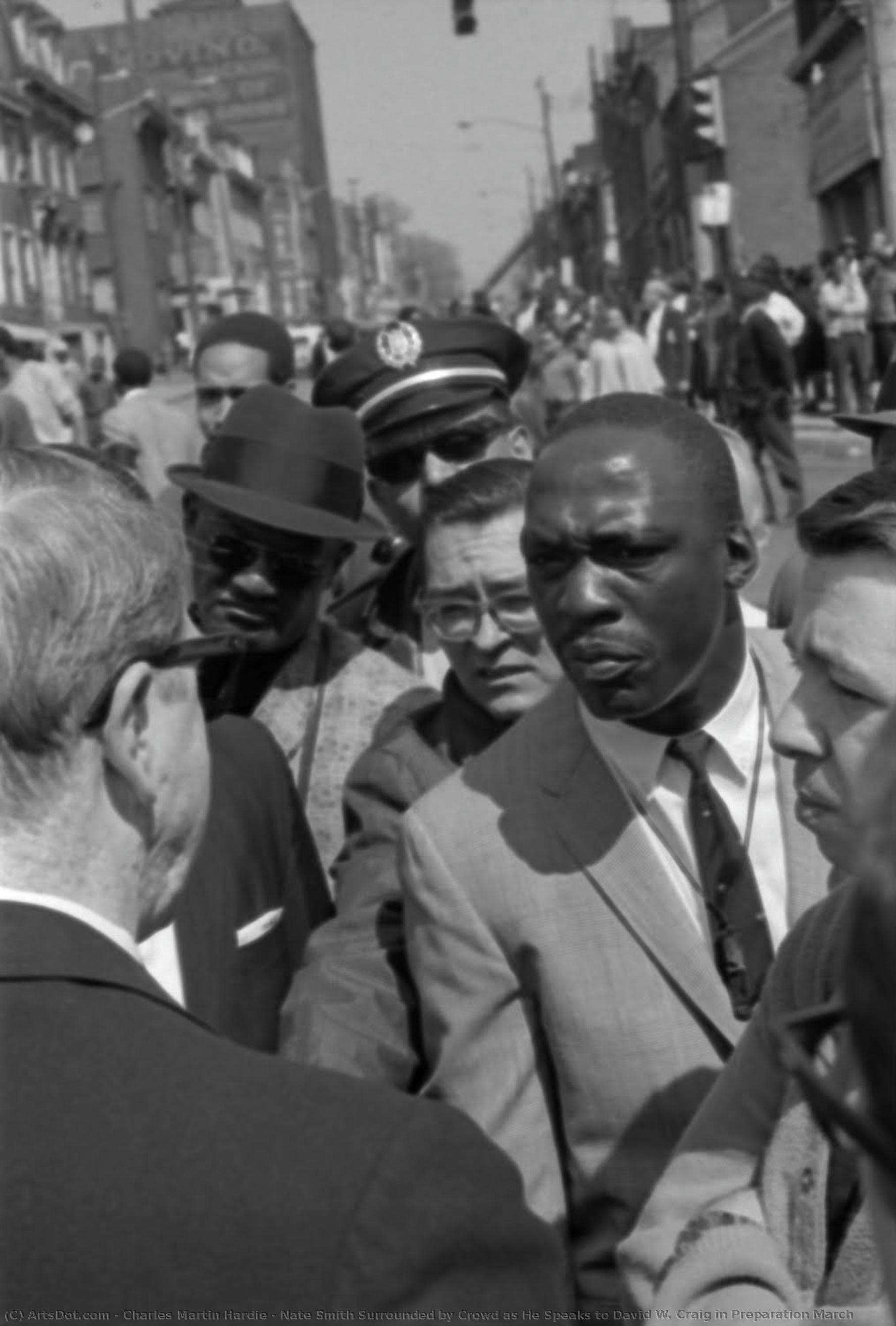 Nate Smith Surrounded By Crowd As He Speaks To David W. Craig In Preparation March — Charles Martin Hardie