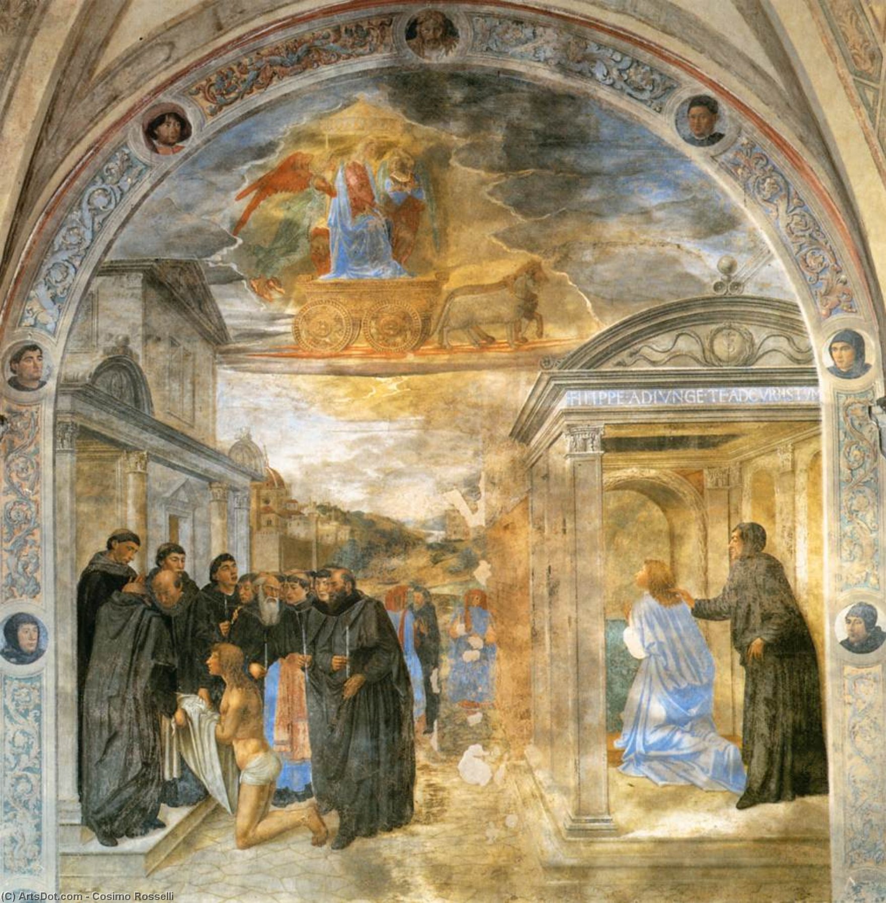 Scene From The Life Of St Filippo Benizzi — Cosimo Rosselli