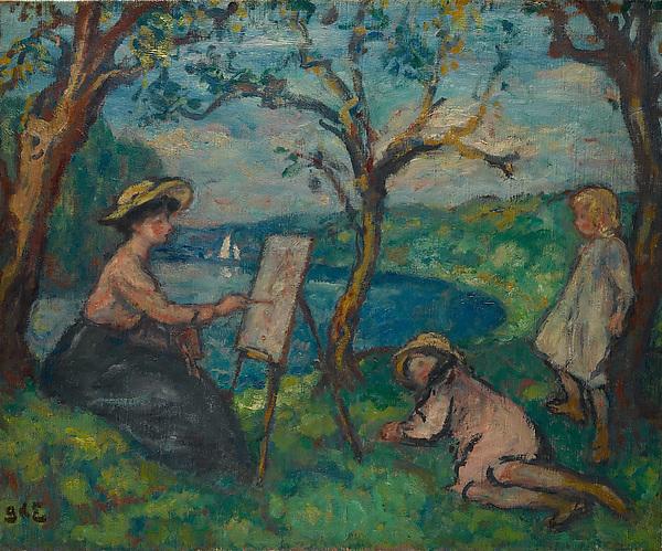 Woman Painting In The Open Air — Georges D'espagnat