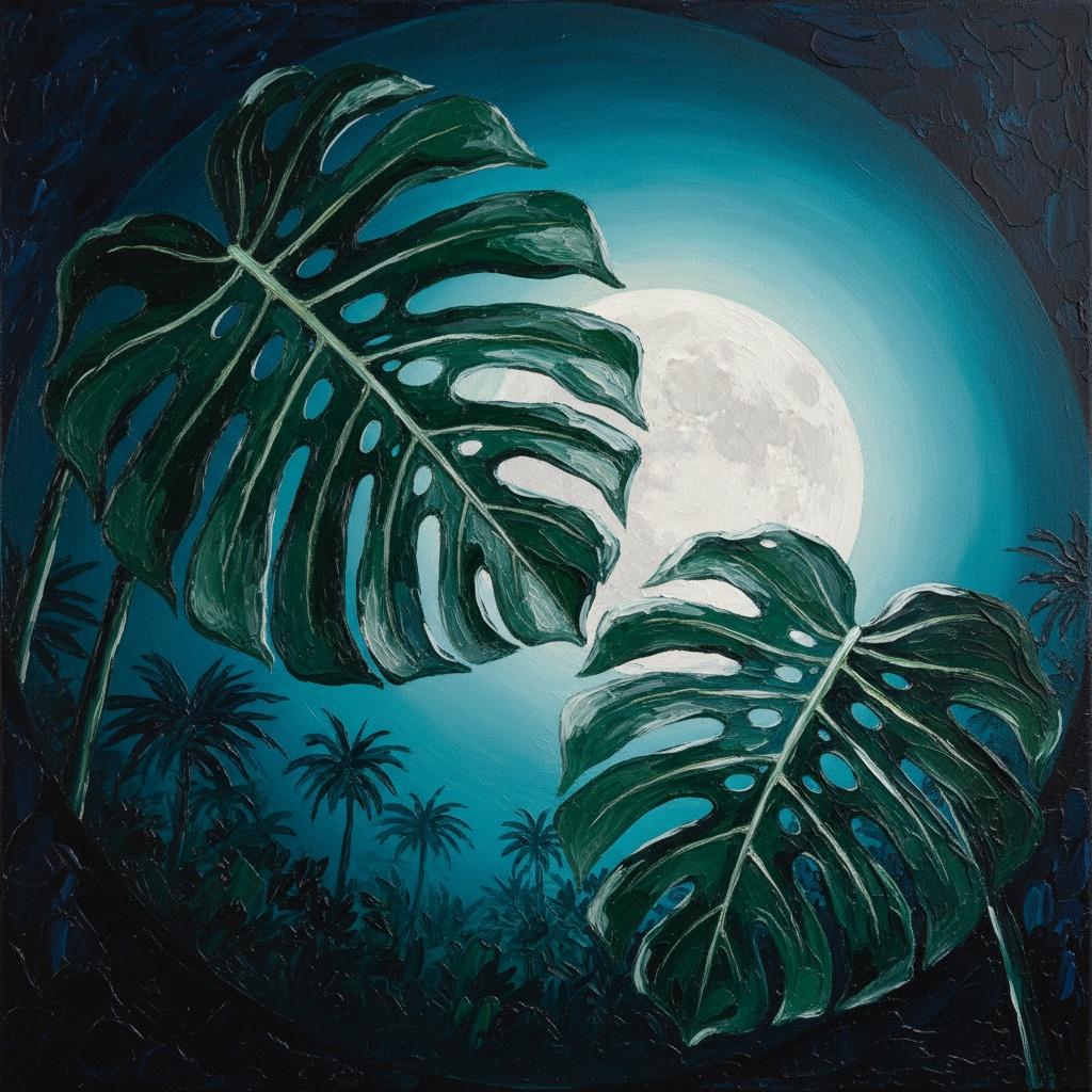 Ethereal Moonlight Dancing Through The Sculptural Shadows Of A Midnight Teal Tondo — David Moreau