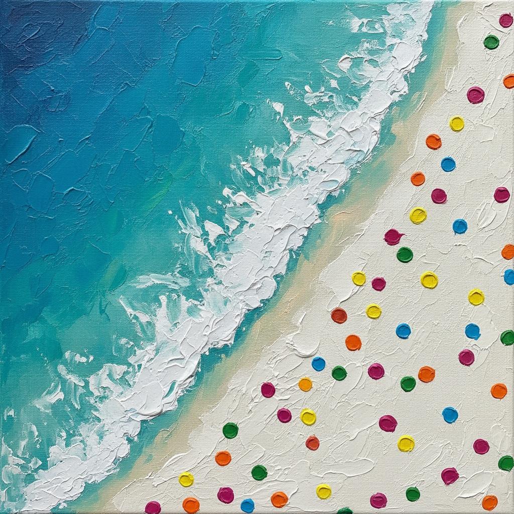 Cerulean Tide And Rhythmic Chromatic Echoes In A Unique Impasto Masterpiece — Christian Noiret