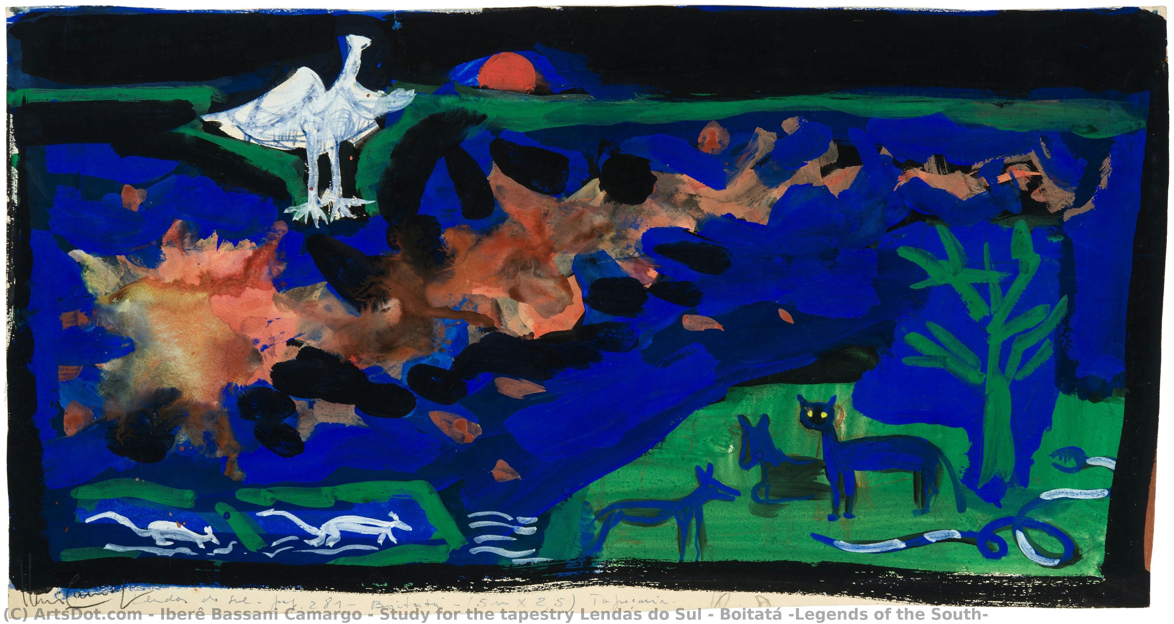 Study For The Tapestry Lendas Do Sul - Boitatá (legends Of The South) — Iberê Camargo