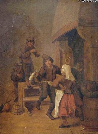 Peasants Making Merry In An Inn — Pieter Harmansz Verelst