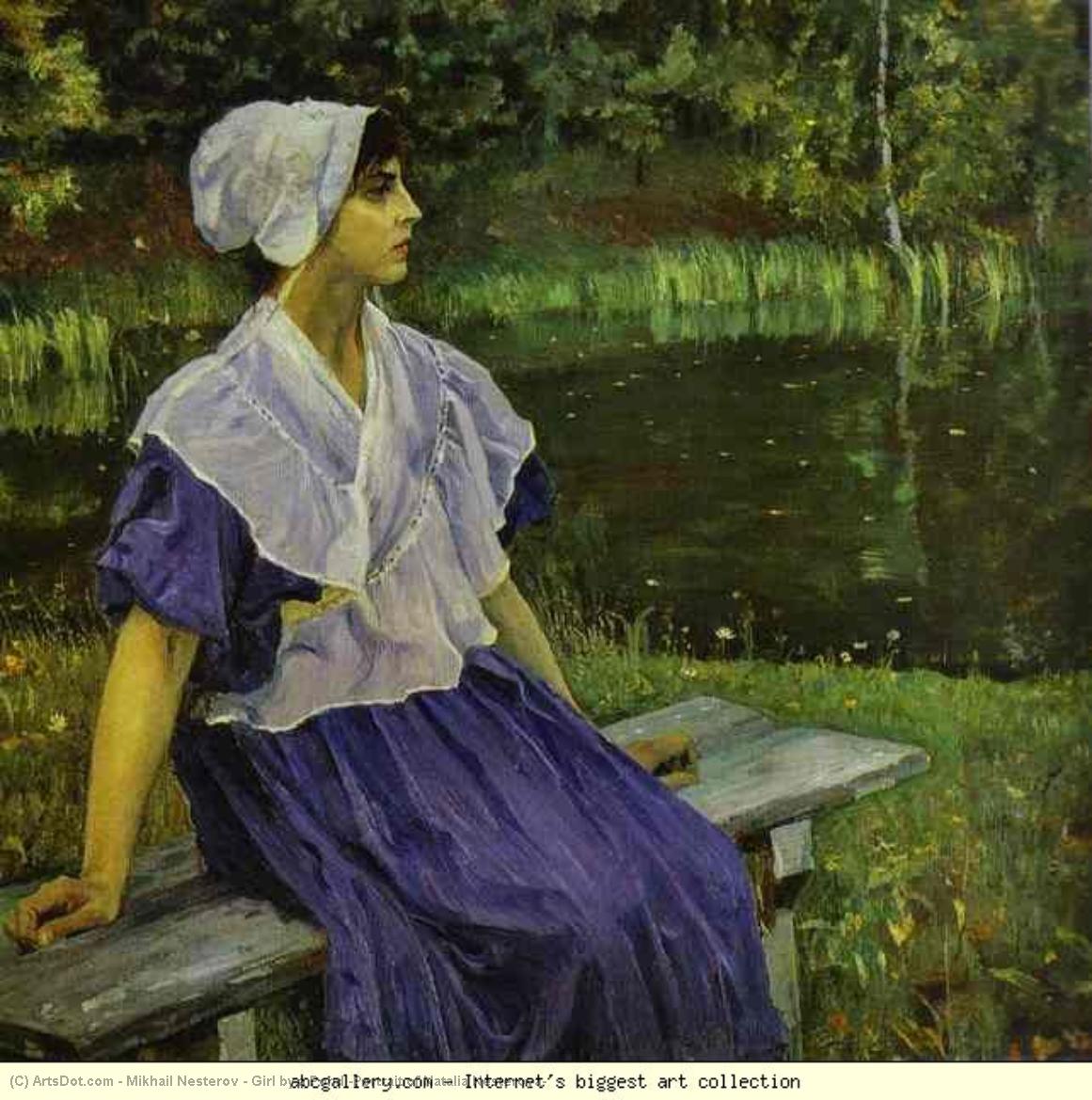 Girl By A Pond (portrait Of Natalia Nesterova) — Михаил Нестеров