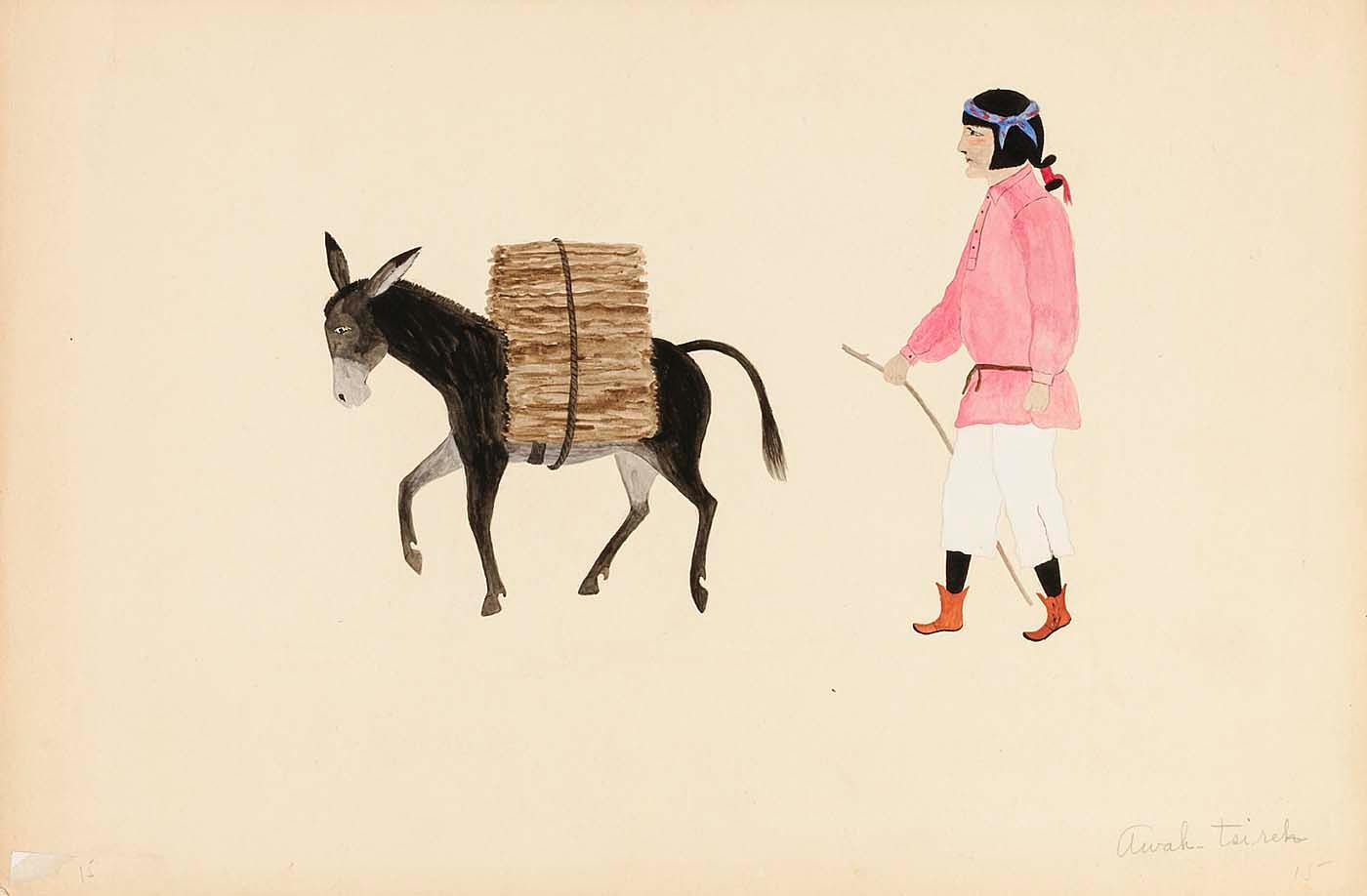 Indian Boy And Burro — Awa Tsireh