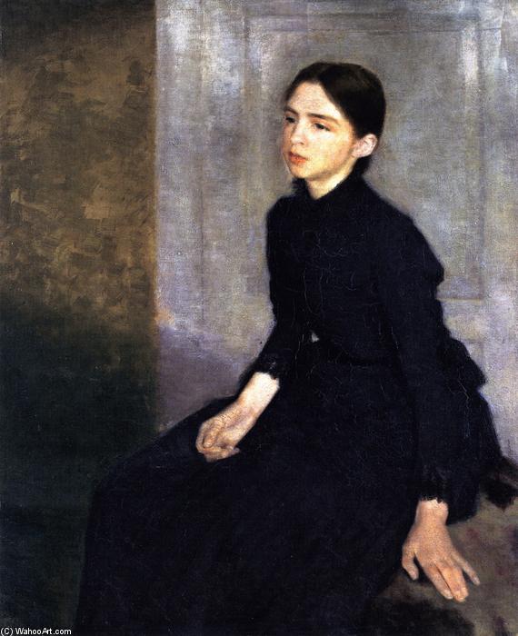 Portrait Of Young Woman, The Artist's Sister, Anna Hammershoi — Vilhelm (hammershøi)hammershoi