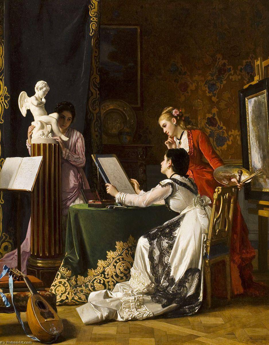 Français La Leçon De Dessin — Charles Baugniet