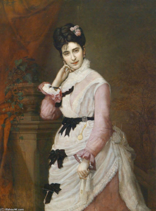 Portrait Of A Lady With Roses — Eduard Charlemont