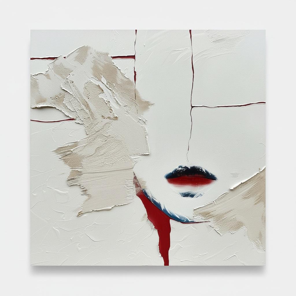 Fragmentierte Karmesinrote Echos In Einer Monolithischen Studie Von Porzellan Und Schatten — David Moreau