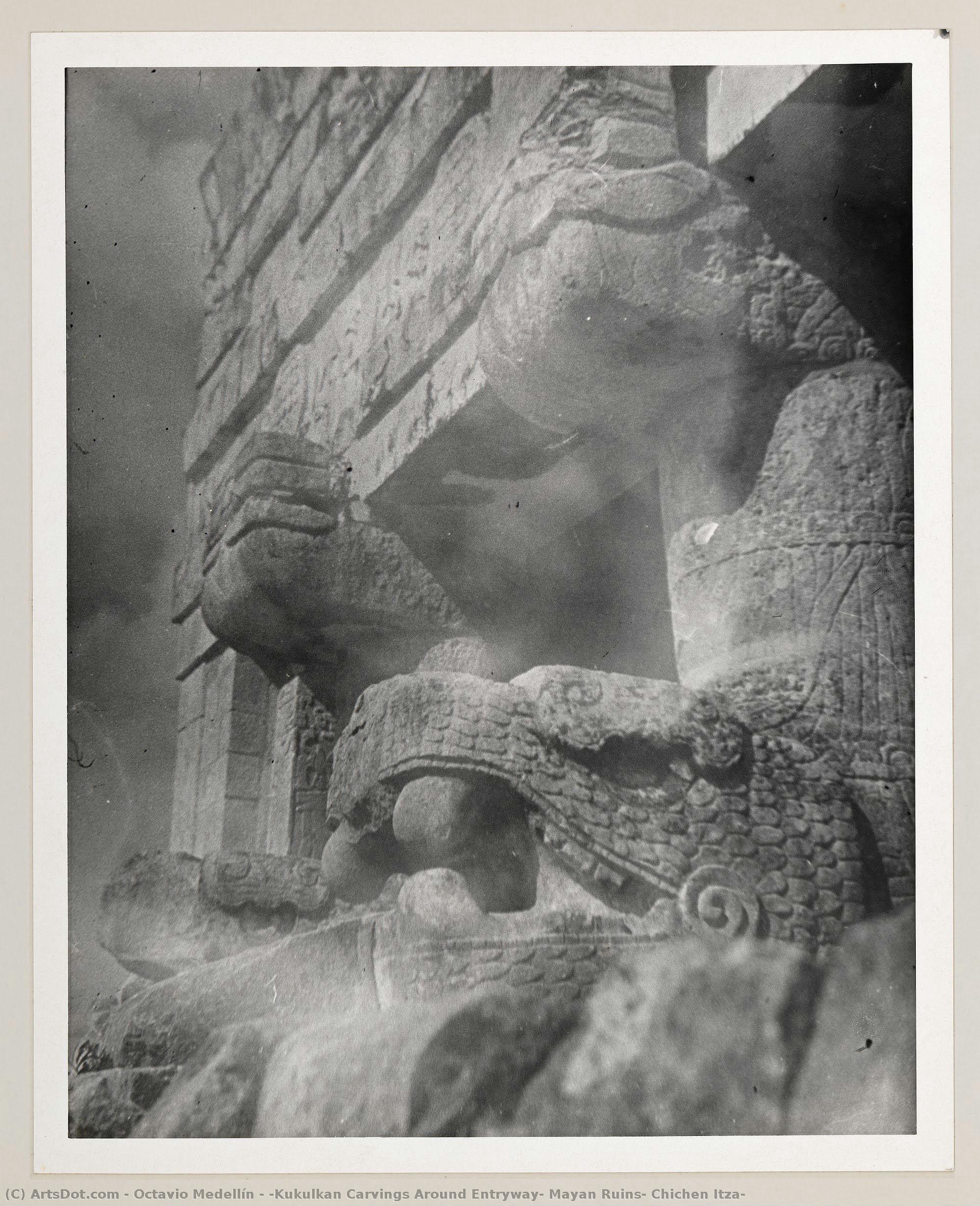 [kukulkan Carvings Around Entryway, Mayan Ruins, Chichen Itza] — Octavio Medellín