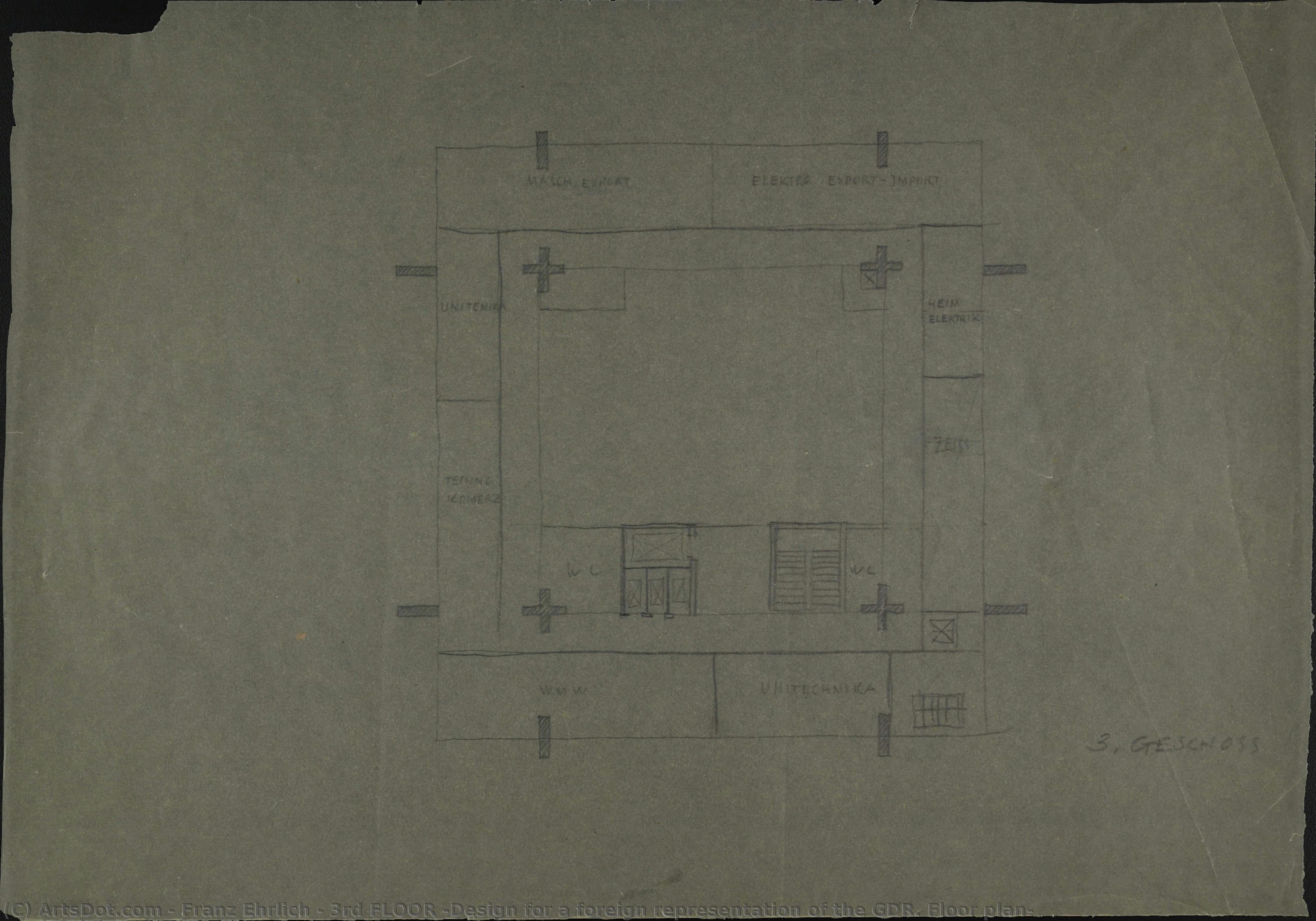 3rd Floor (design For A Foreign Representation Of The Gdr. Floor Plan) — フランツ・エーリッヒ