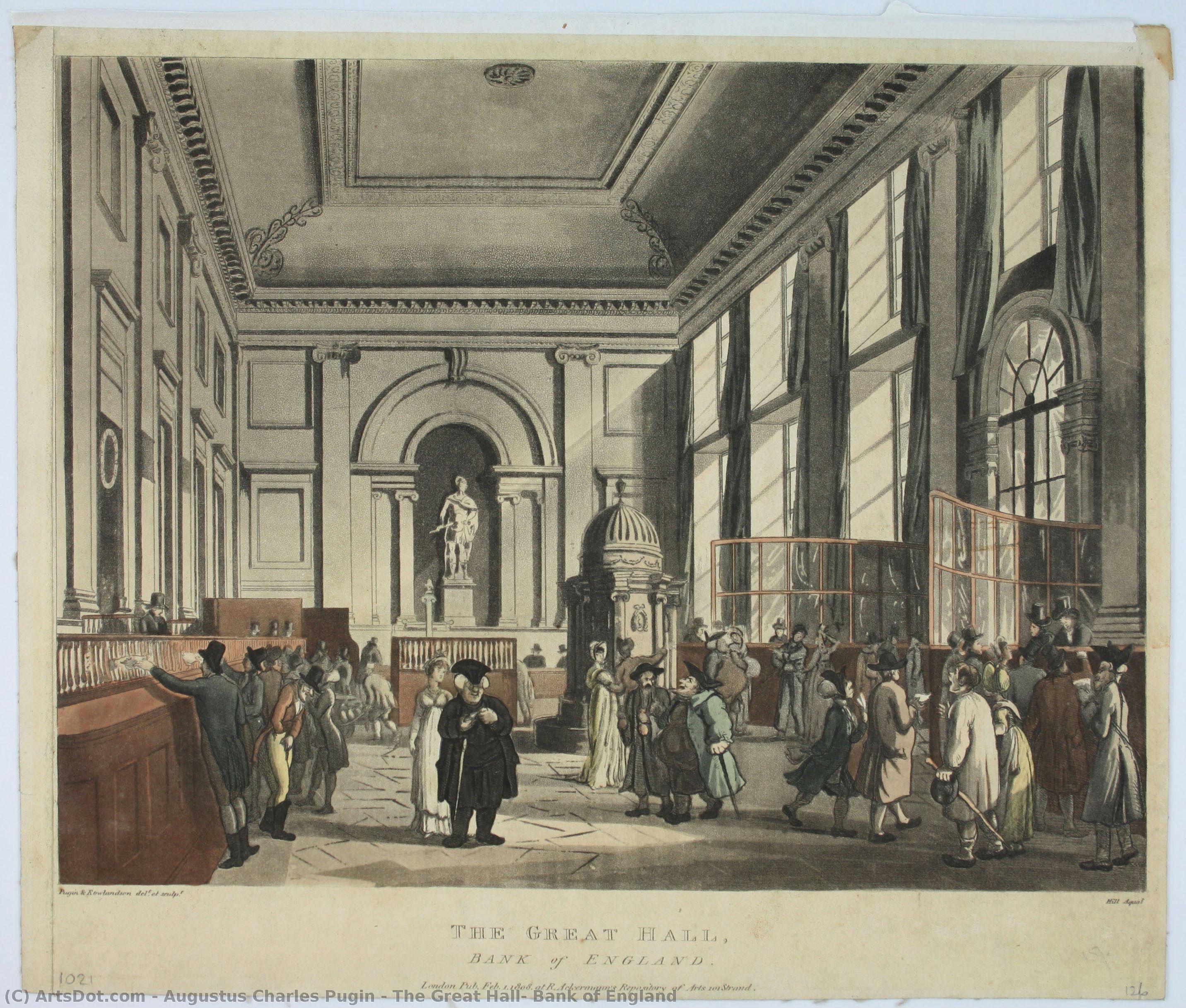 The Great Hall, Bank Of England — Augustus Charles Pugin
