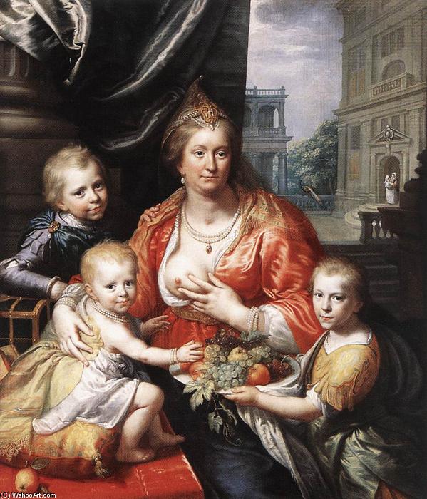 Sophia Hedwig, Countess Of Nassau Dietz, With Her Three Sons — Paulus Moreelse