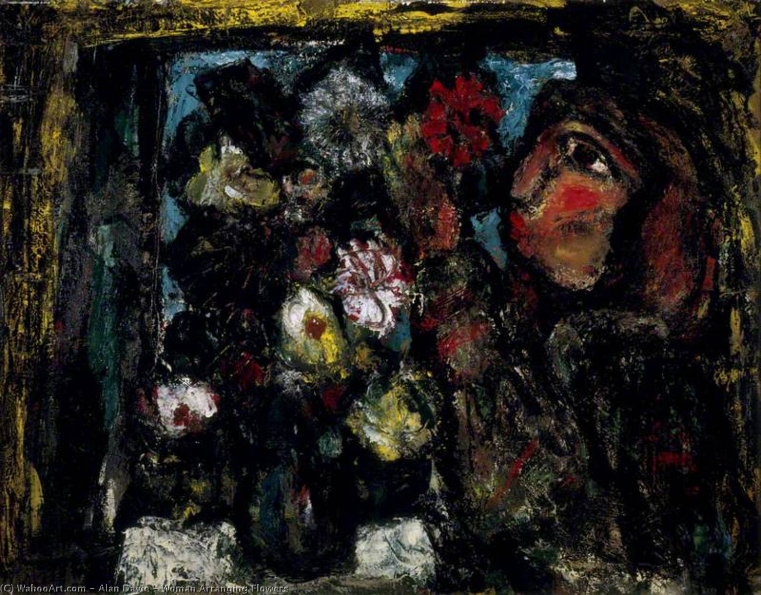 Woman Arranging Flowers — Alan Davie