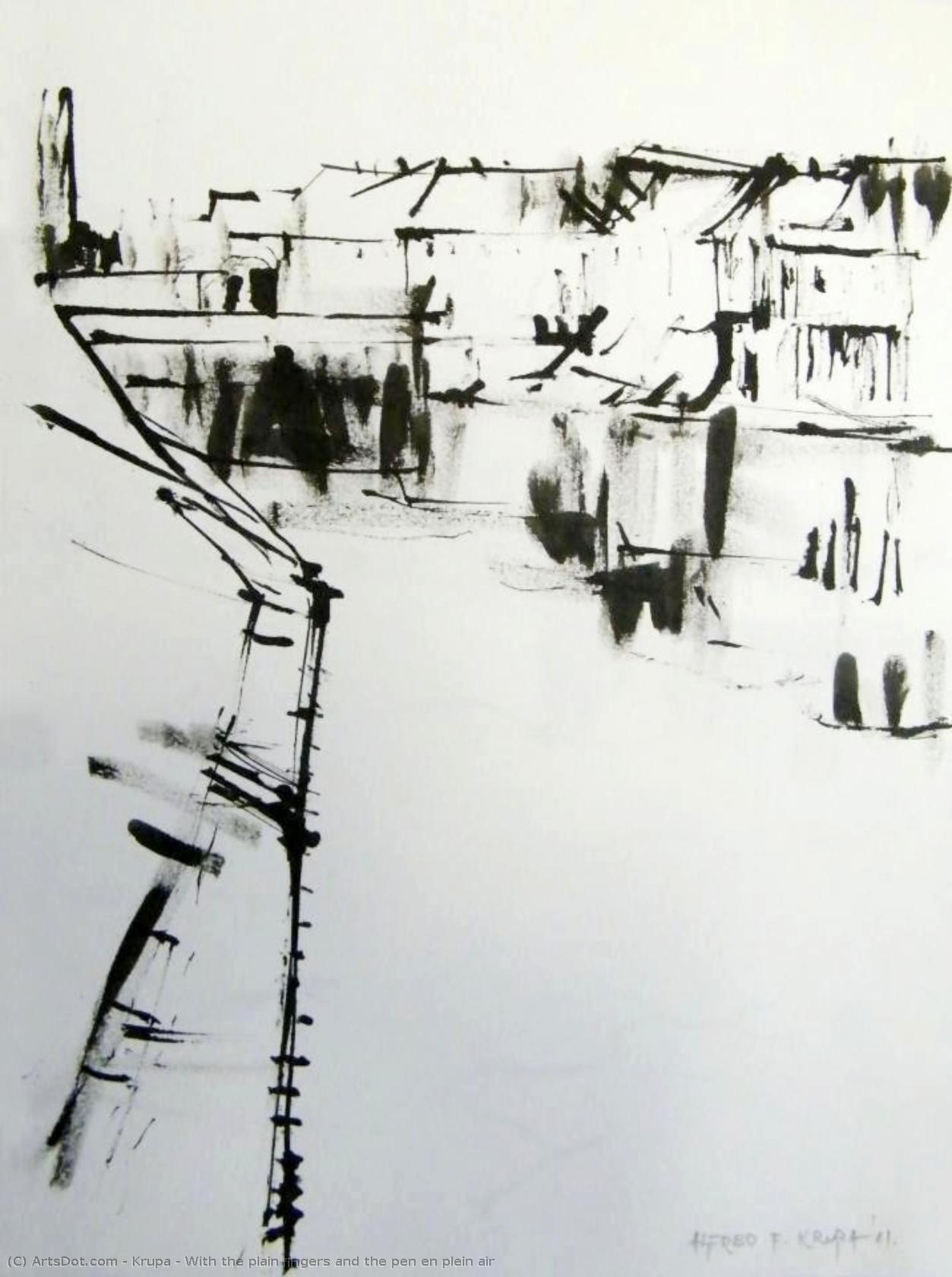 With The Plain Fingers And The Pen En Plein Air — Alfred Freddy Krupa