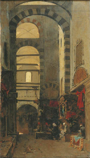 A Quiet Afternoon At The Bazar — Alberto Pasini