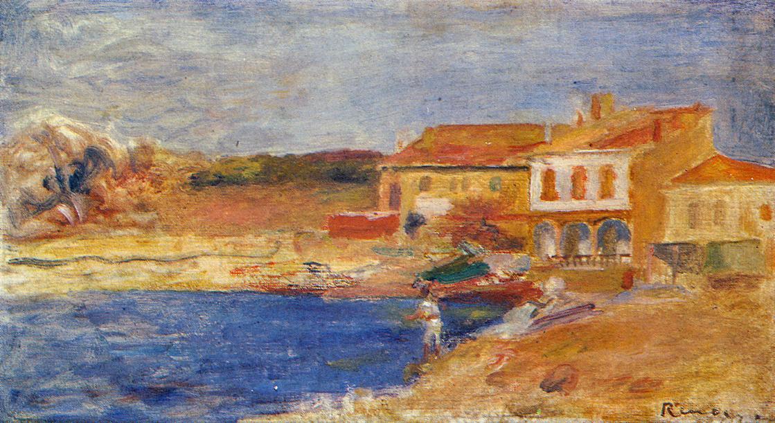 Houses By The Sea — Pierre-auguste Renoir