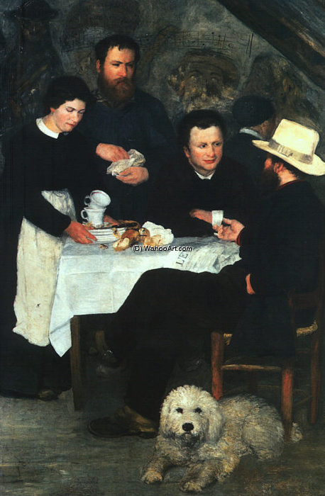 Mother Anthony's Inn At Marlotte, Oil On Canvas — Pierre-auguste Renoir