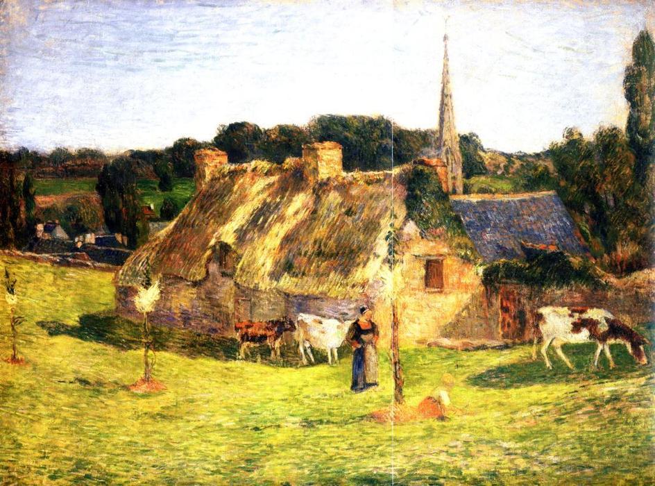 Lollichon Feld Und Pont-aven Kirche — Eugène Henri Paul Gauguin