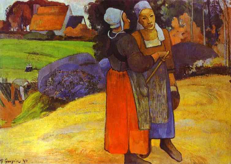 Two Breton Women On The Road — Eugène Henri Paul Gauguin