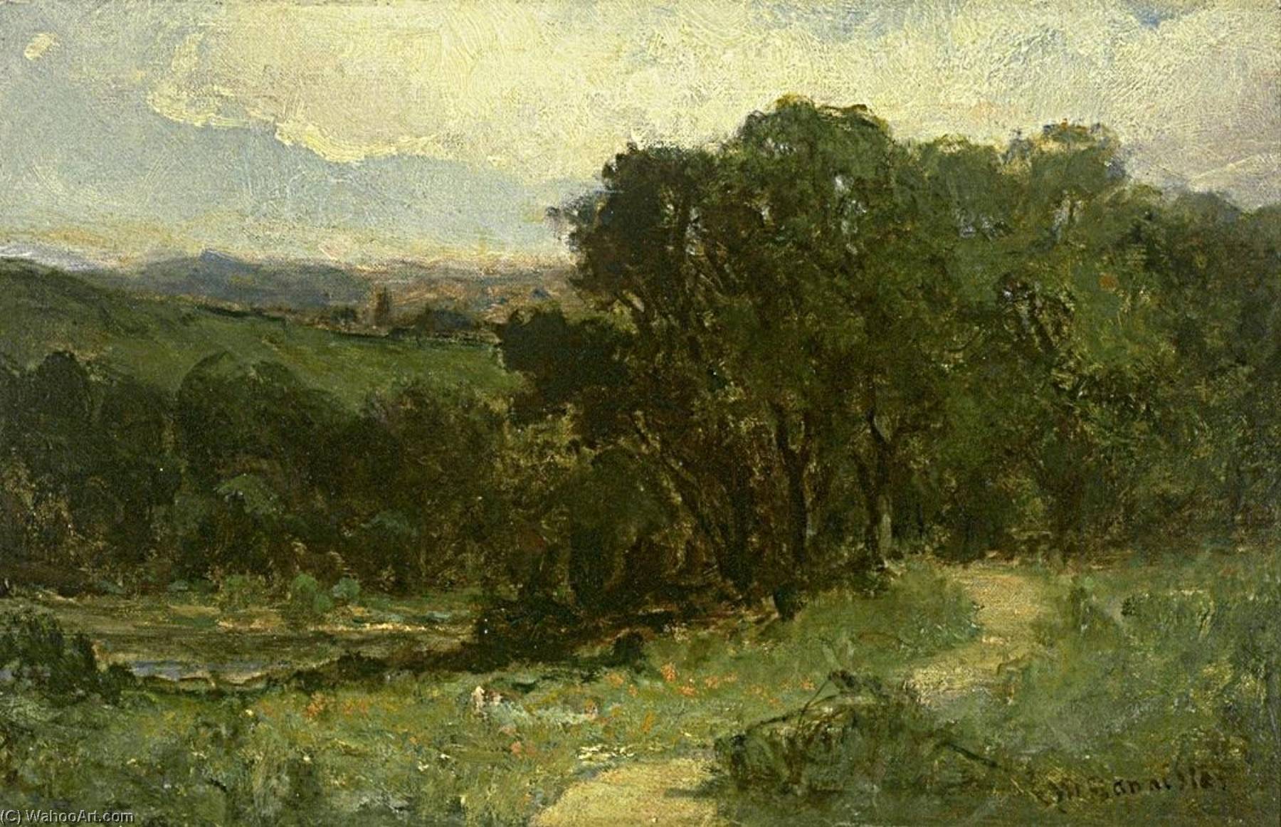 Untitled (landscape With Road Near Stream And Trees) — Edward Mitchell Bannister