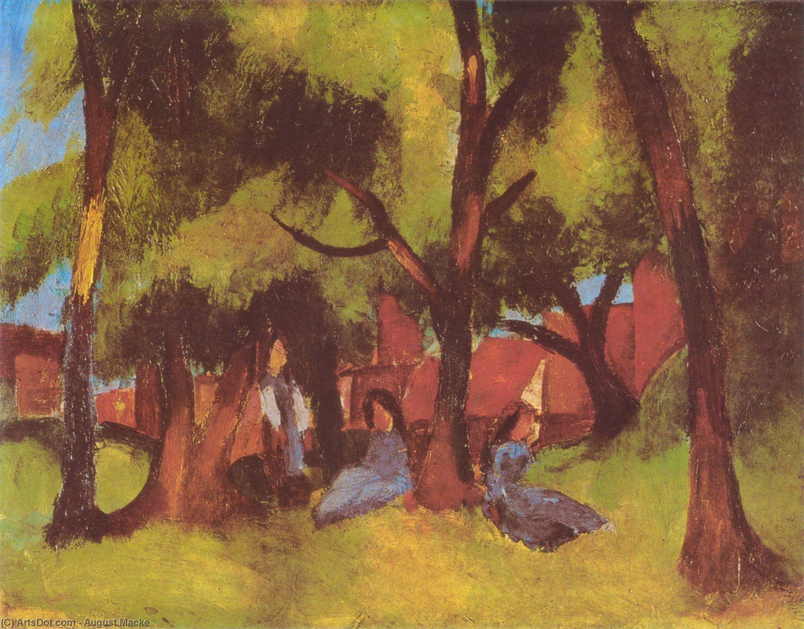 Children Under Trees In Sun — Аугуст Маке