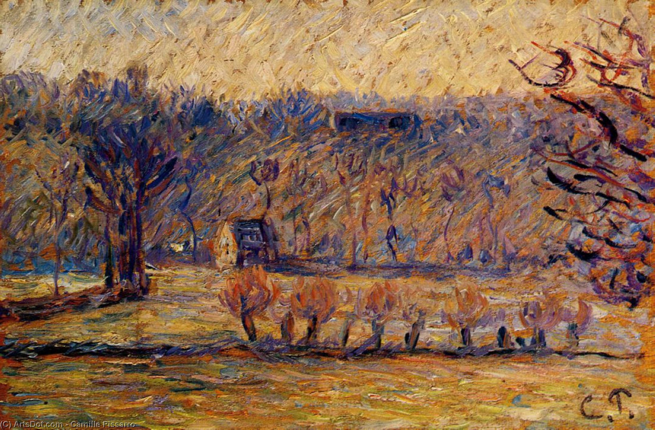 The Hill At Vaches, Bazincourt — Camille Pissarro