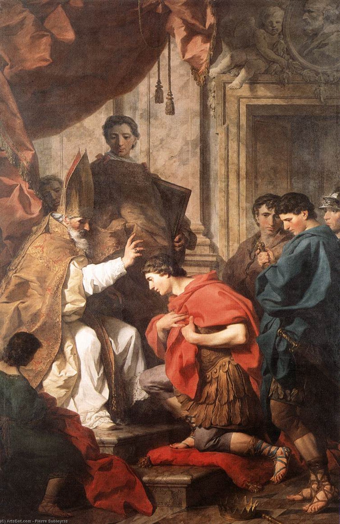 St Ambrose Converting Theodosius — Pierre Subleyras