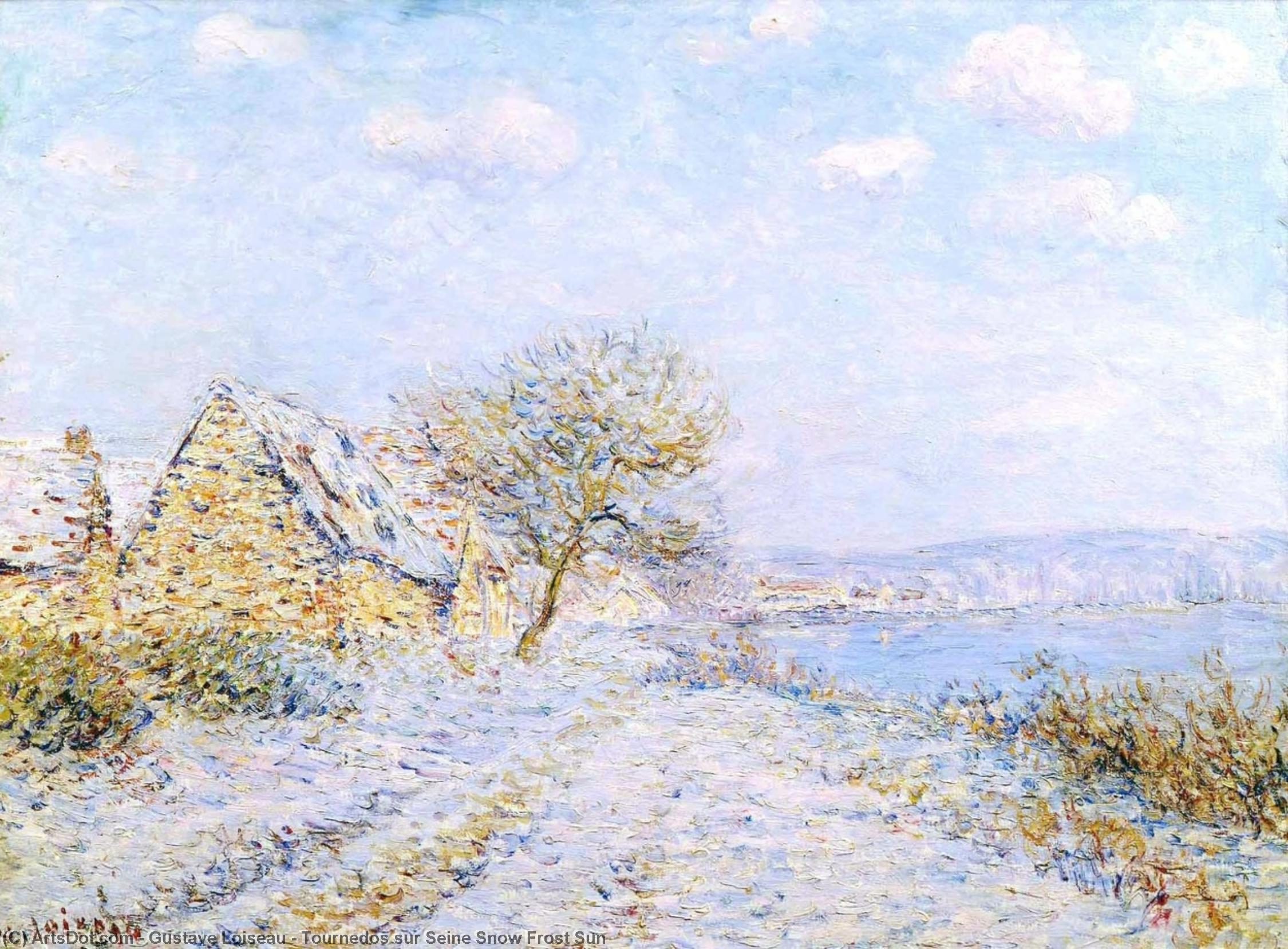 Tournedos Sur Seine Snow Frost Sun — Gustave Loiseau