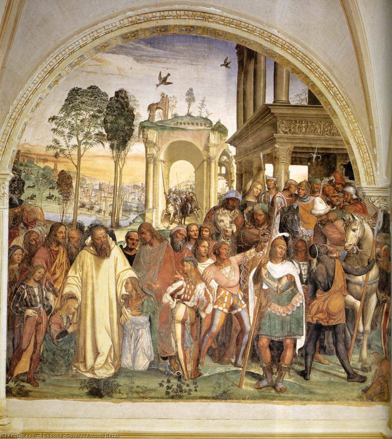 Life Of St Benedict, Scene 12: Benedict Receives Maurus And Placidus — Il Sodoma (giovanni Antonio Bazzi)