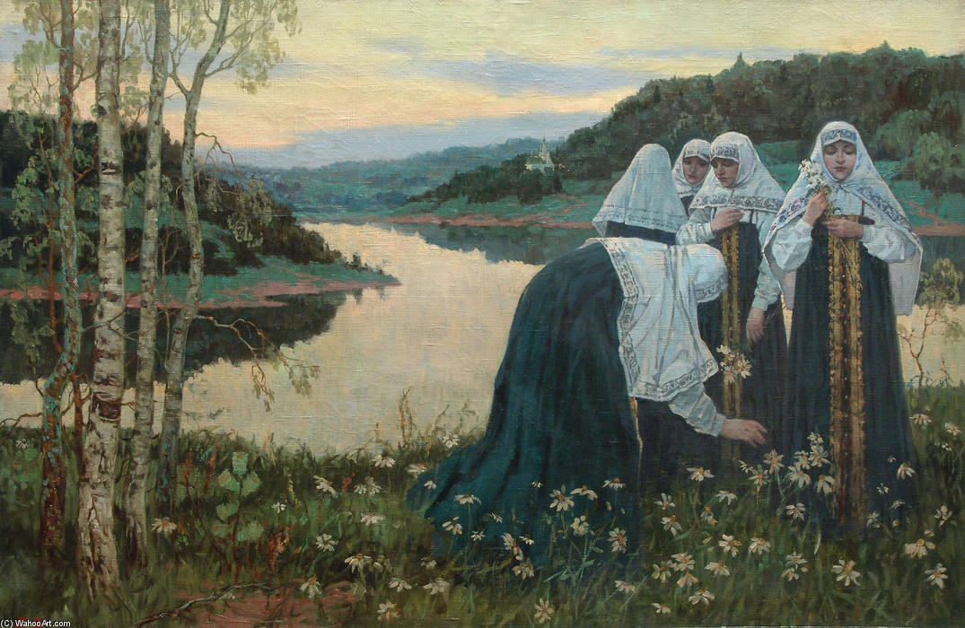 Girls On The Bank Of The River — Mikhail Nesterov