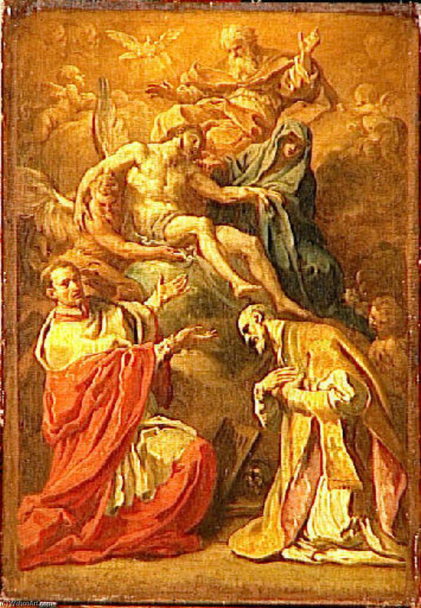 Le Christ Soutenu Par La Vierge Adoré Par Saint Charles Borromée Et Saint Philippe Neri — Sebastiano Conca