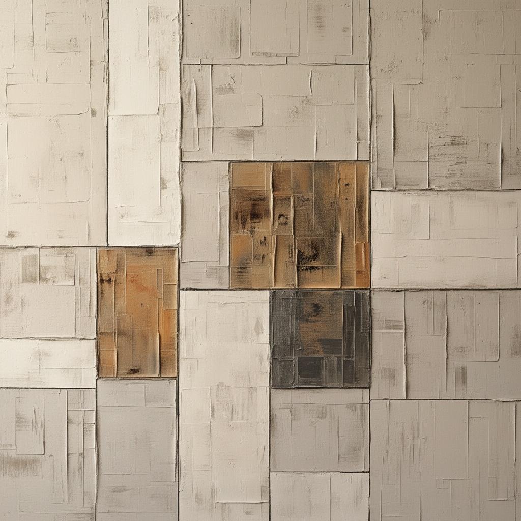 Monolithic Echoes Of Earth: A Meditative Study In Textured Sepia Tessellation — David Moreau