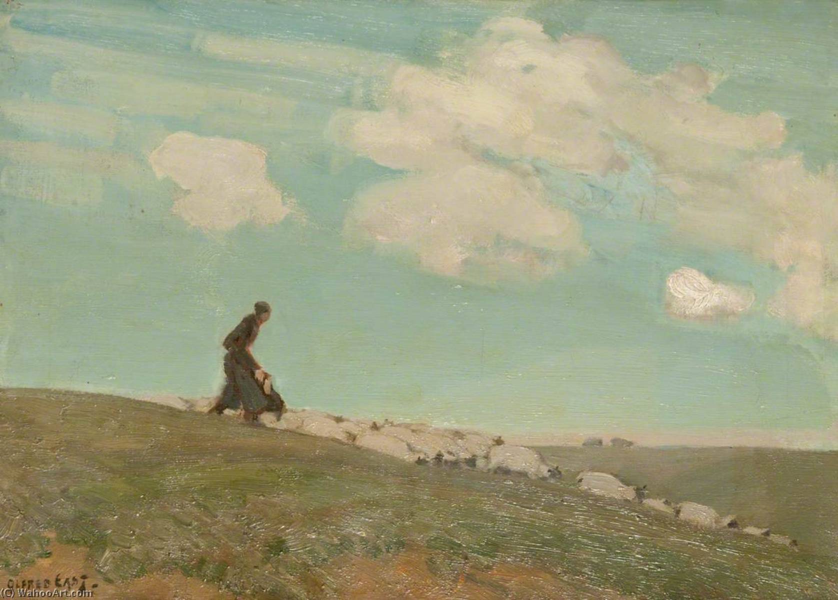 The Top Of The Wolds — Alfred East