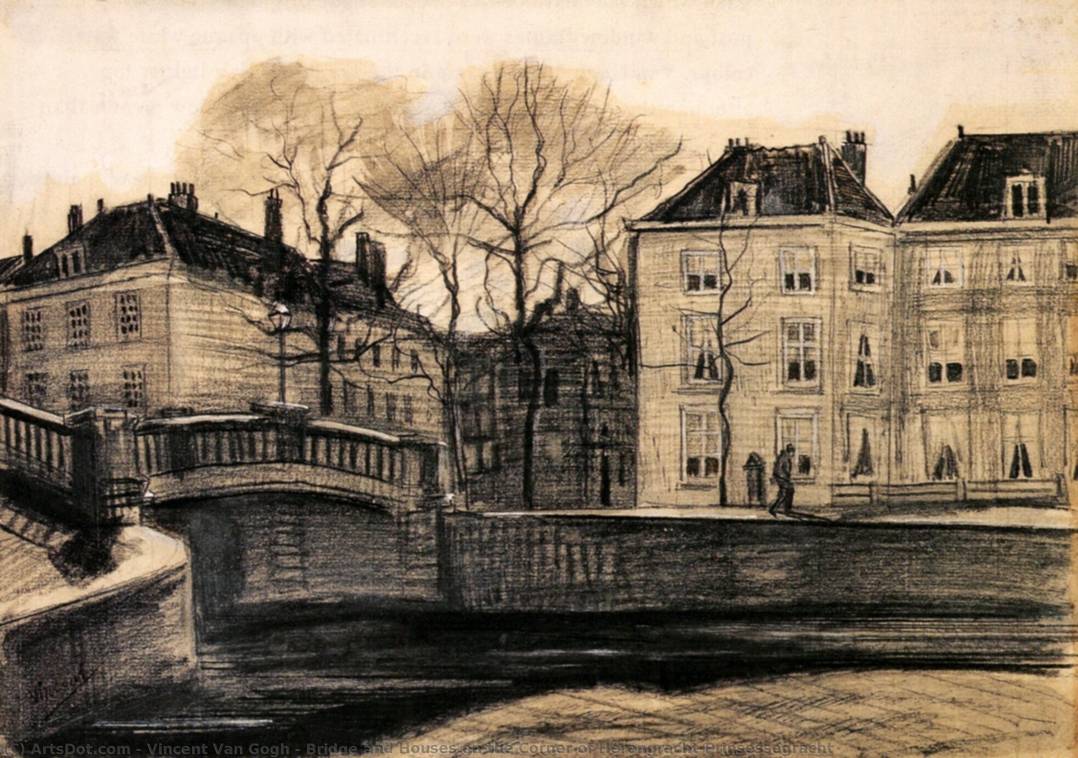 Brücke Und Häuser Am Ecke Herengracht-prinsessegracht — Vincent Willem Van Gogh