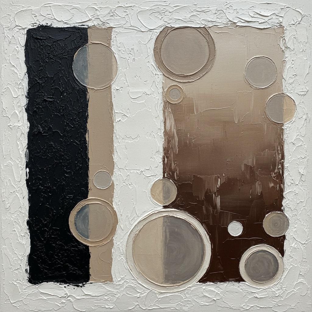 Monolithic Shadows And Ethereal Orbs In A Meditative Earth Toned Composition — David Moreau