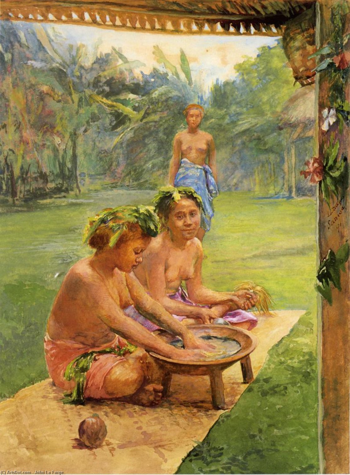 Young Girls Preparing Kava — Џон Лафарж