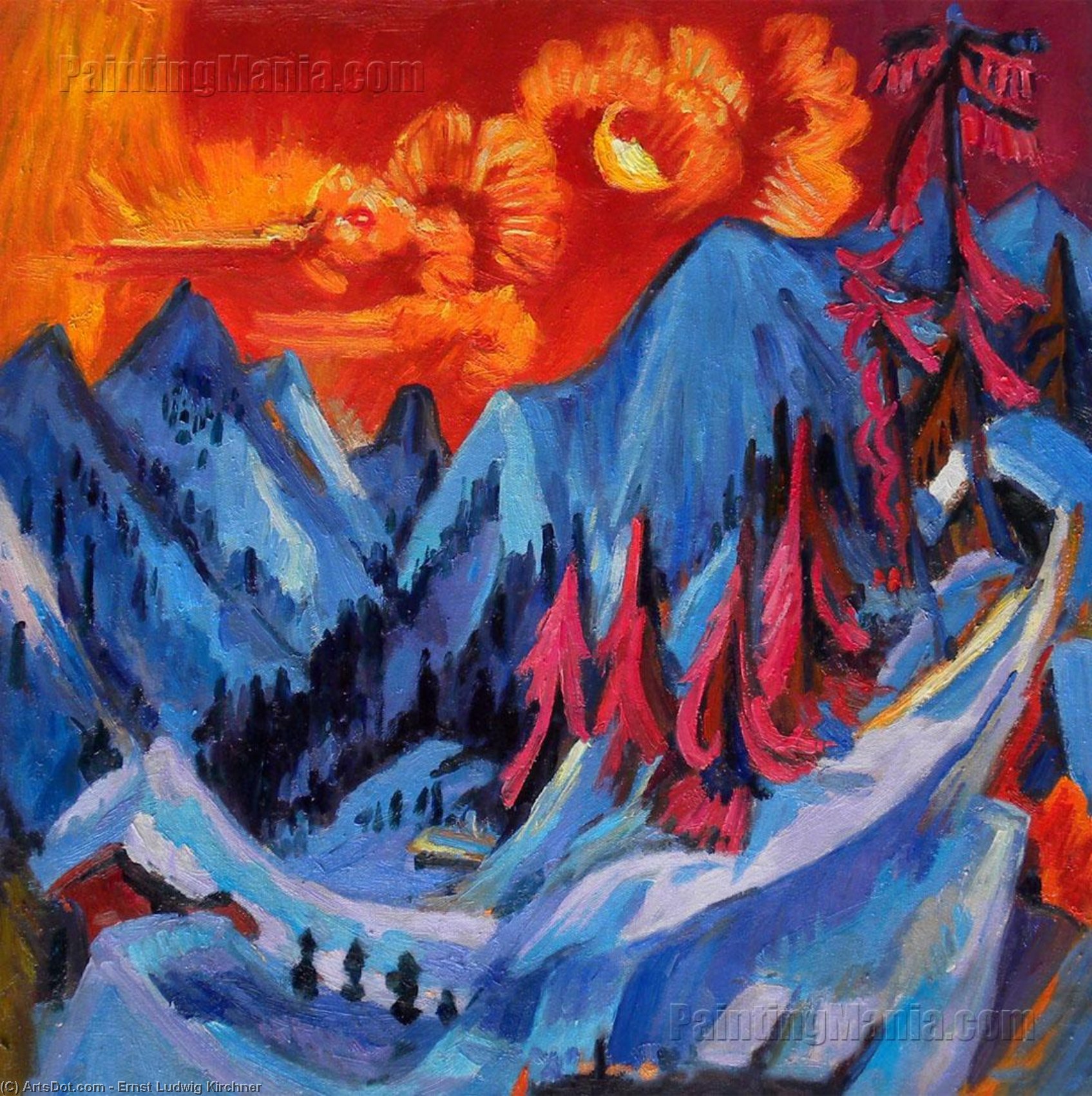 Landscape Under The Winter Moon — Кирхнер